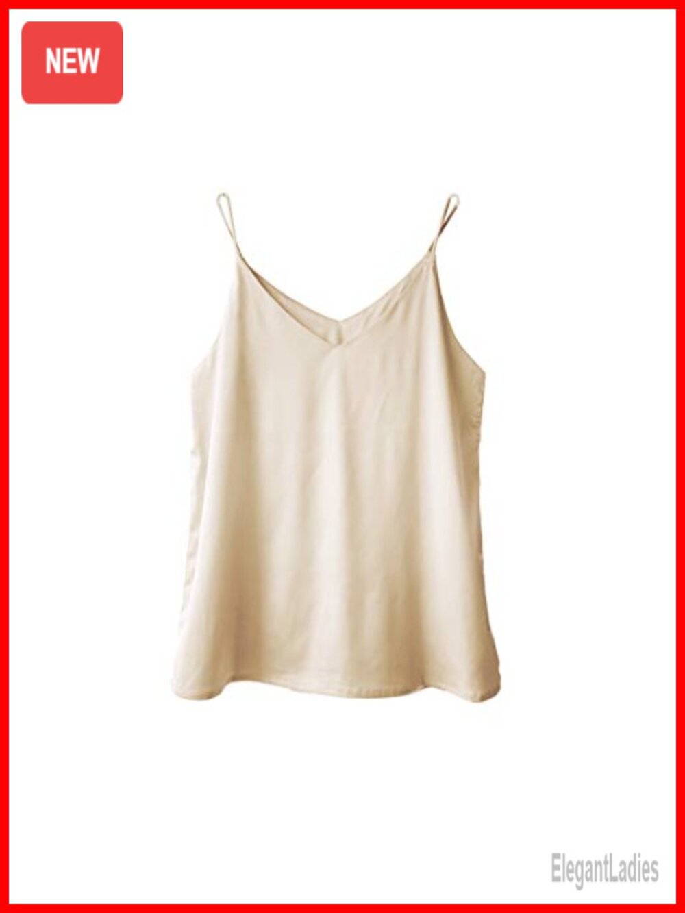 Satin V-Neck Camisole Tank Top Sleeveless Spaghetti Strap